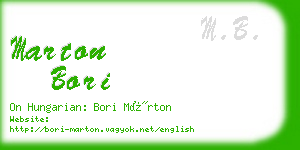 marton bori business card